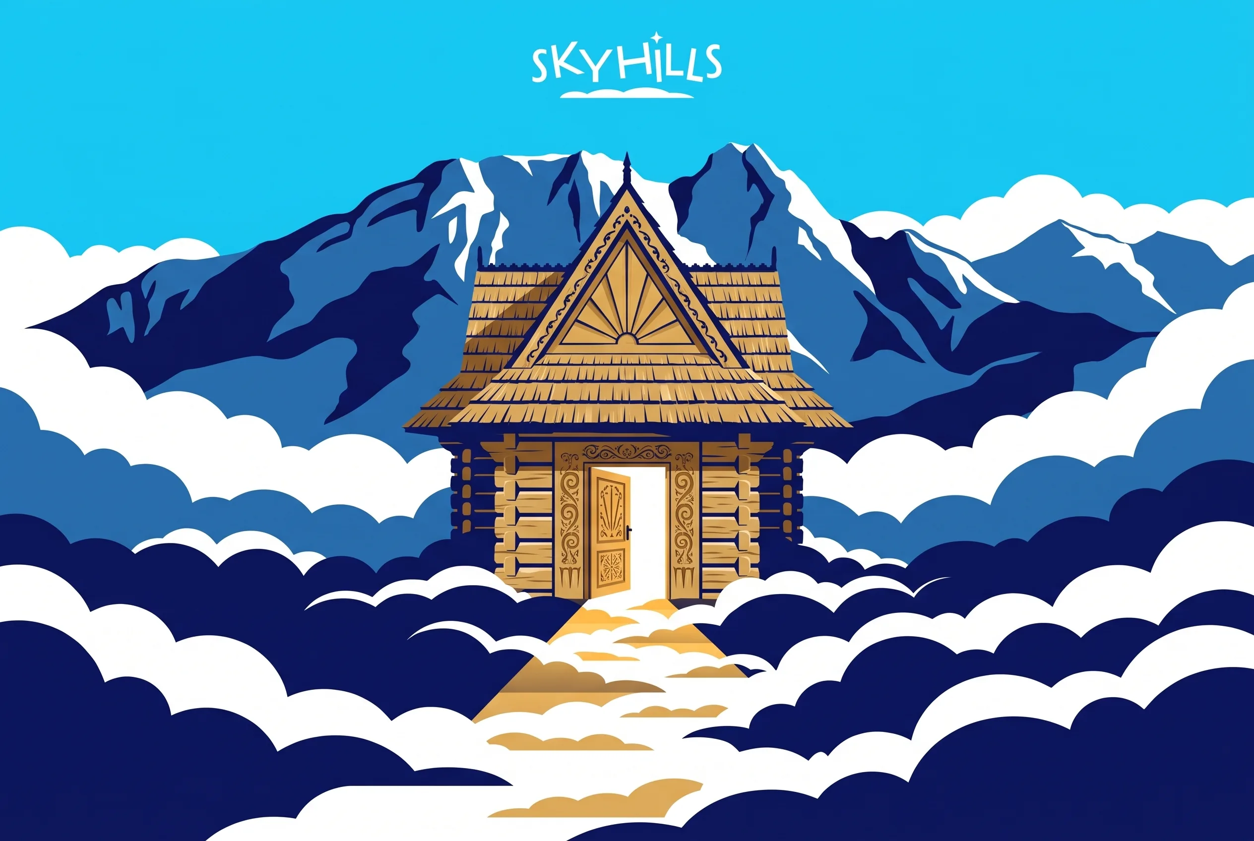 Ilustracja zakładania konta SkyHills w tatrzańskiej scenerii